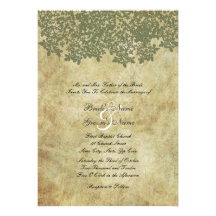 Invitations florales vertes vintages de mariage