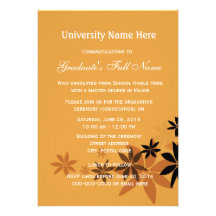Invitations for graduation ceremony (convocation)