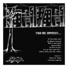 Invitations grunges de partie de Halloween de graf