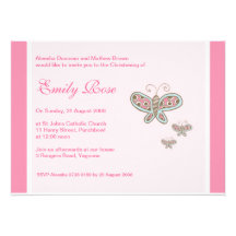 Invitations lunatiques de baptême de papillons