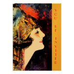 Invitations, martha mansfield, metallic gold stock