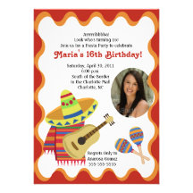 INVITATIONS MEXICAINES D'ANNIVERSAIRE DE PHOTO DE 