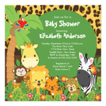 Invitations mignonnes de baby shower d'animaux de 