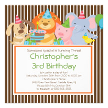 Invitations mignonnes de fête d'anniversaire de fê