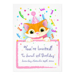 Invitations mignons d'anniversaire de chaton
