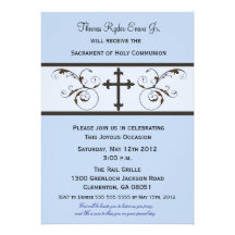 Invitations modernes de communion pour des garçons