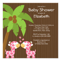 Invitations multiples de baby shower de girafe de 