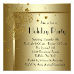 Invitations noires élégantes de fête de Noël d'or