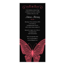 Invitations noires et roses de Quinceanera de papi