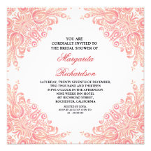invitations nuptiales de douche de damassé blanche