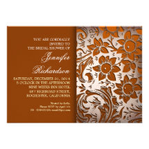 invitations nuptiales de douche de damassé florale