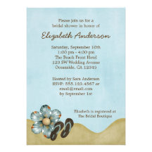 Invitations nuptiales de douche de fleur de plage 