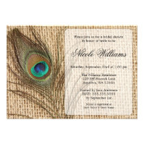 Invitations nuptiales de douche de plume de paon d invitations