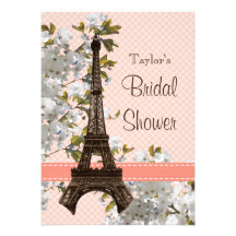 Invitations nuptiales de douche de Tour Eiffel par