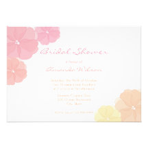 Invitations nuptiales florales en pastel de douche