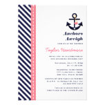 Invitations nuptiales nautiques roses de douche de