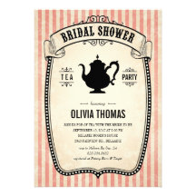 Invitations nuptiales vintages de thé de douche