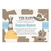 Invitations occidentales de baby shower de cowboy