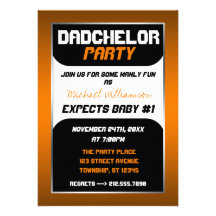 Invitations oranges et noires de partie de Dadchel