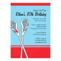 Invitations orientées d'anniversaire de lacrosse r