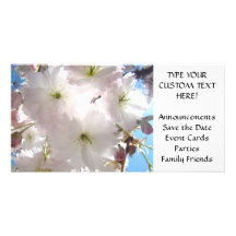 INVITATIONS Pink Blossoms Announcement Cards Event Customized Photo Card