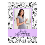 Invitations pourpres de baby shower de photo chic 