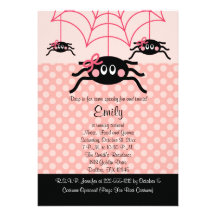 Invitations roses d'anniversaire de Halloween d'ar
