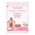 Invitations roses d'anniversaire de yard de la fer