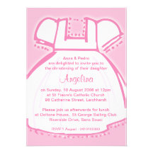 Invitations roses de baptême de sorbet