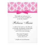 Invitations roses de bat mitzvah d'arc de ruban de