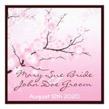 Invitations roses de mariage de fleurs de cerisier