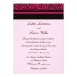 Invitations roses de mariage de léopard