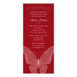 Invitations rouges de Quinceanera de papillon
