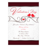 Invitations rouges de Saint-Valentin de damassé d'