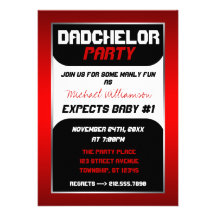 Invitations rouges et noires de partie de Dadchelo
