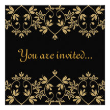 Invitations royales de mariage de damassé noire d'