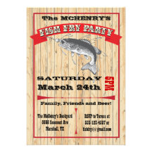 Invitations rustiques d'affiche de partie de fritu