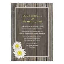 Invitations rustiques de mariage de marguerite de 