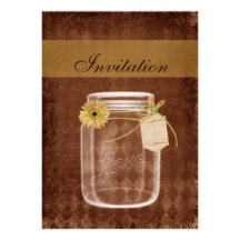 invitations rustiques de mariage de pot de maçon d