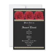 Invitations template - customizable red roses