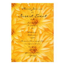 Invitations template - customizable yellow lillies