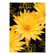 Invitations template - customizable yellow lillies