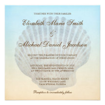 Invitations tropicales de mariage de plage de coqu