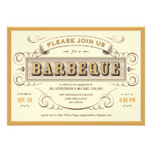 Invitations uniques de BBQ de cru