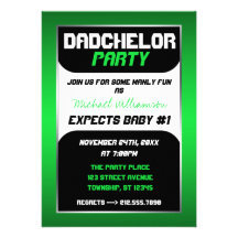 Invitations vertes et noires de partie de Dadchelo