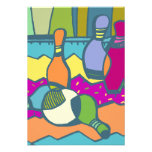 Invitations vides lunatiques d'annonces de bowling