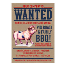 Invitations vintages de BBQ de famille de rôti de 