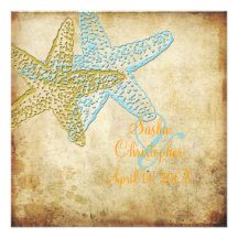 Invitations vintages de mariage de plage