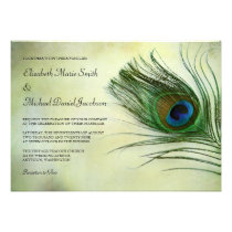 Invitations vintages de mariage de plume de paon invitations