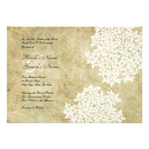 Invitations vintages florales blanches de mariage